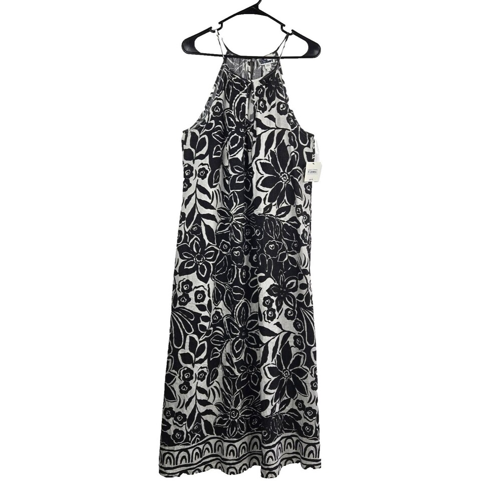 The‎ Good Journey Women's Size Small Charcoal White Halter Style Dress NWT